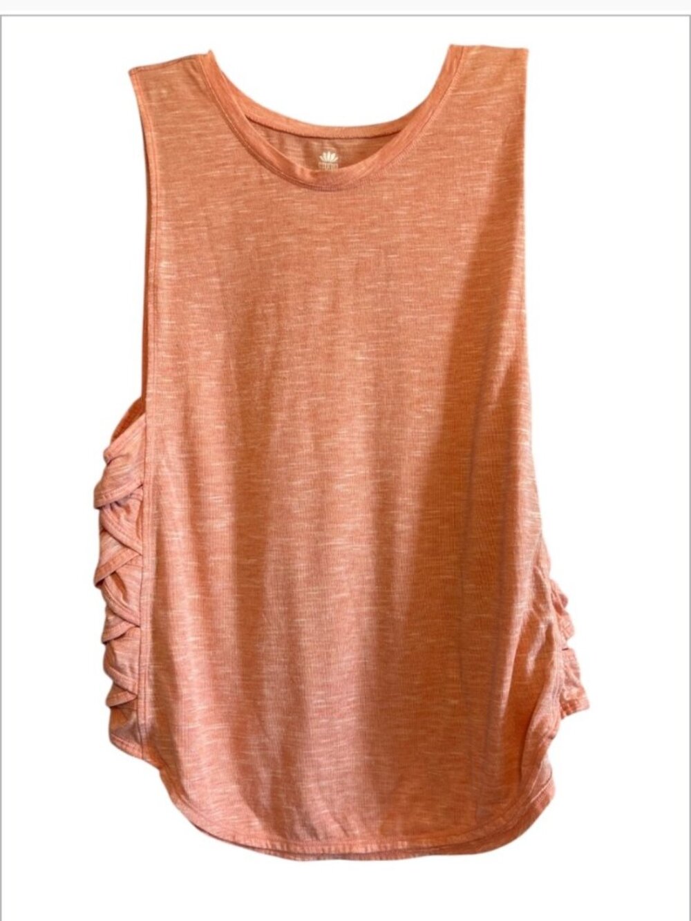 Studio Peach Colored BOHO Top Layer Over Tube Top Ruffled Side Size XL